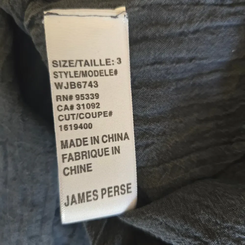 Standard James Perse Shirt Dress Gray Long Sleeve Cotton Casual Women Large - Picture 14 of 14
